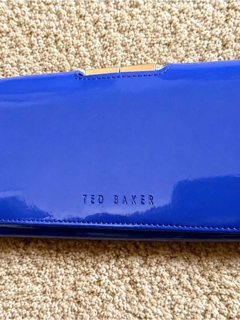Ted Baker Patent Leather Matinee Wallet Vibrant Blue
